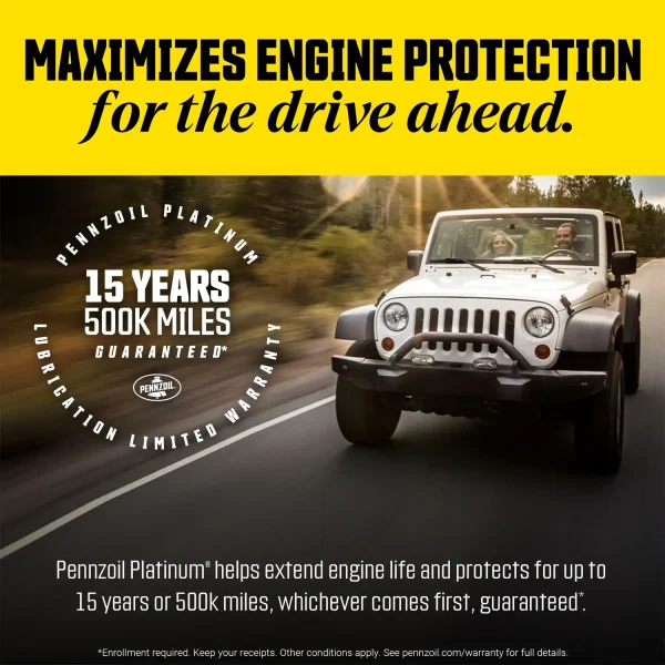 Pennzoil Platinum Full Synthetic 0W-20 Motor Oil, 5 Quart - Image 4